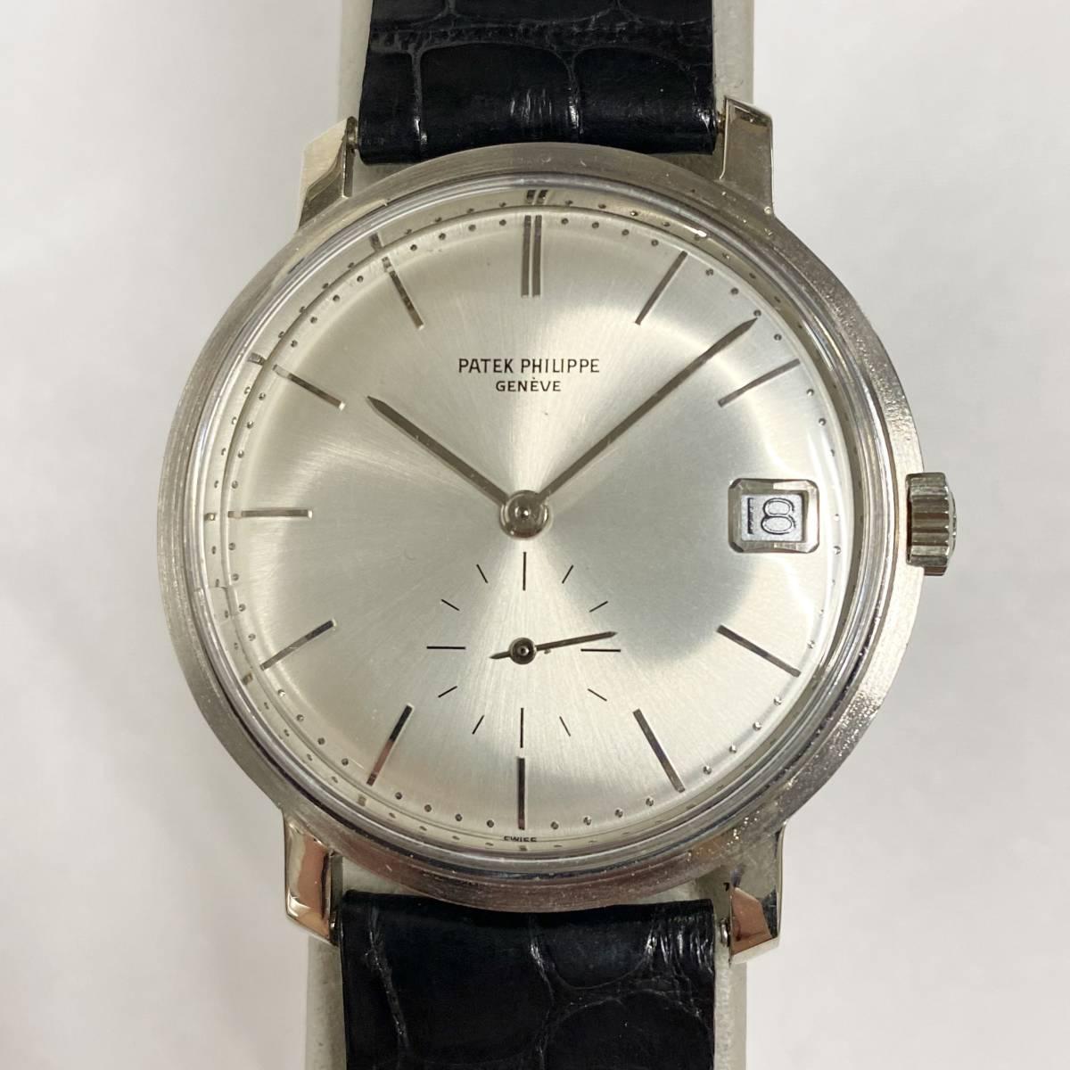 Patek Philippe 3445 Calatrava Small Second Date Automatic 18K White Gold - Murphy Johnson Watches Co.