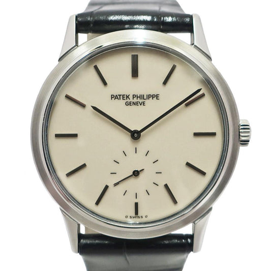 Patek Philippe Calatrava 3718A 150th Anniversary Japan Limited 500 Pieces SS Leather Ivory Manual Winding Men's Watch Man - Murphy Johnson Watches Co.