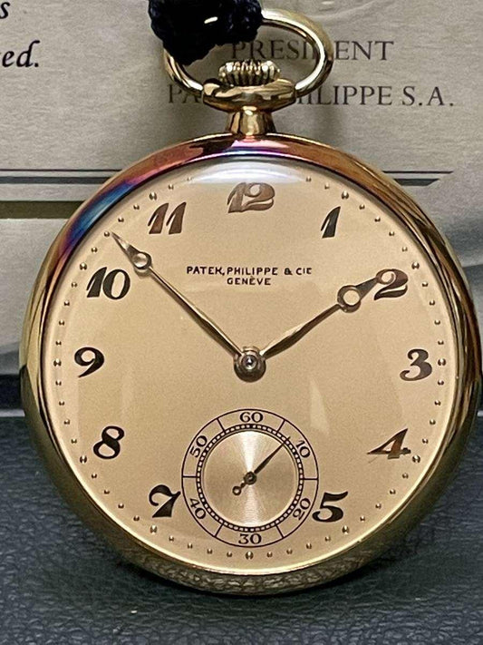 Patek Philippe Pocket Watch Rare 18k Gold Breguet Numeral 1941 with Paper - Murphy Johnson Watches Co.