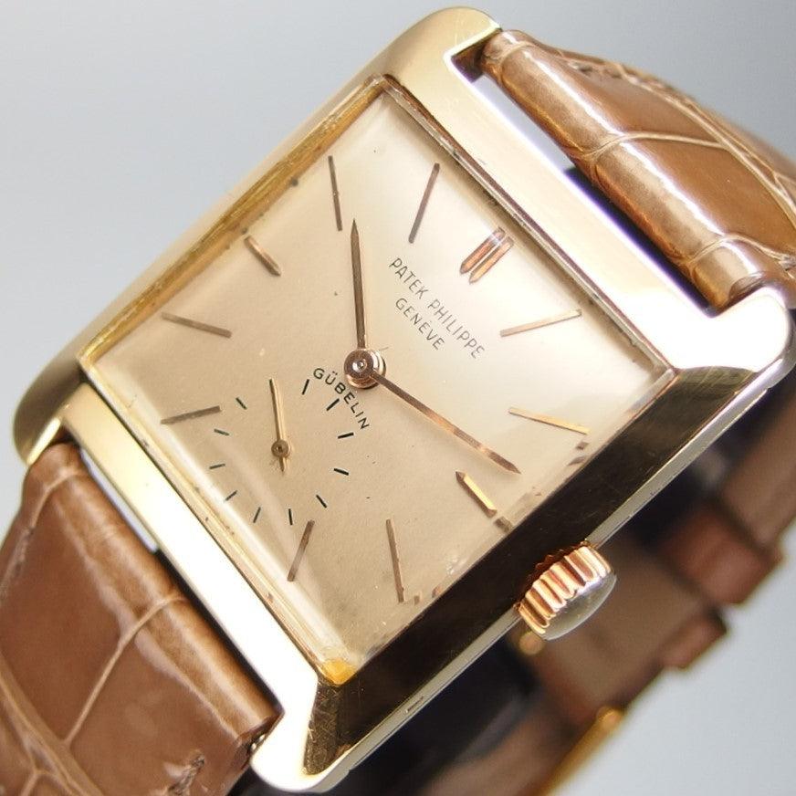 Patek Philippe Quadrato Ref.2488 C.10-200 K18YG x leather manual winding men's watch - Murphy Johnson Watches Co.
