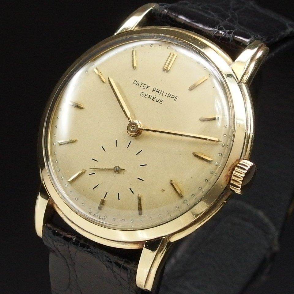 Patek Philippe Watch 18k Hand Winding 2484 Men's Wristwatch Antique with Box - Murphy Johnson Watches Co.