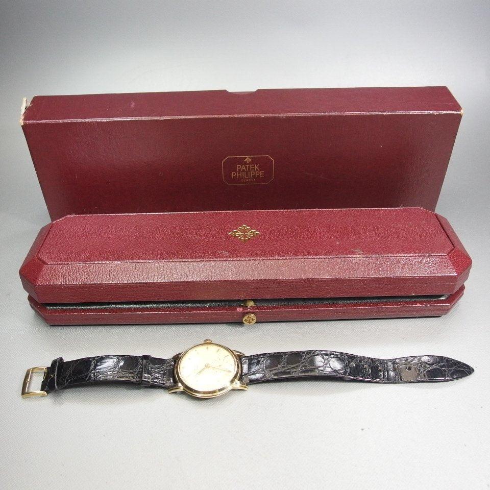 Patek Philippe Watch 18k Hand Winding 2484 Men's Wristwatch Antique with Box - Murphy Johnson Watches Co.