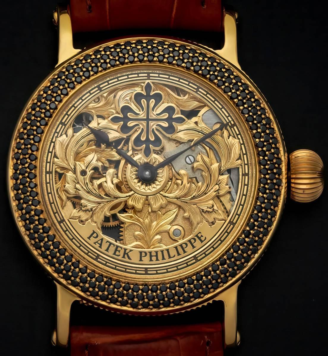 Patek Philippe watch Engraving Skeleton 1900 Men's Hand-Wound Watch Antique - Murphy Johnson Watches Co.