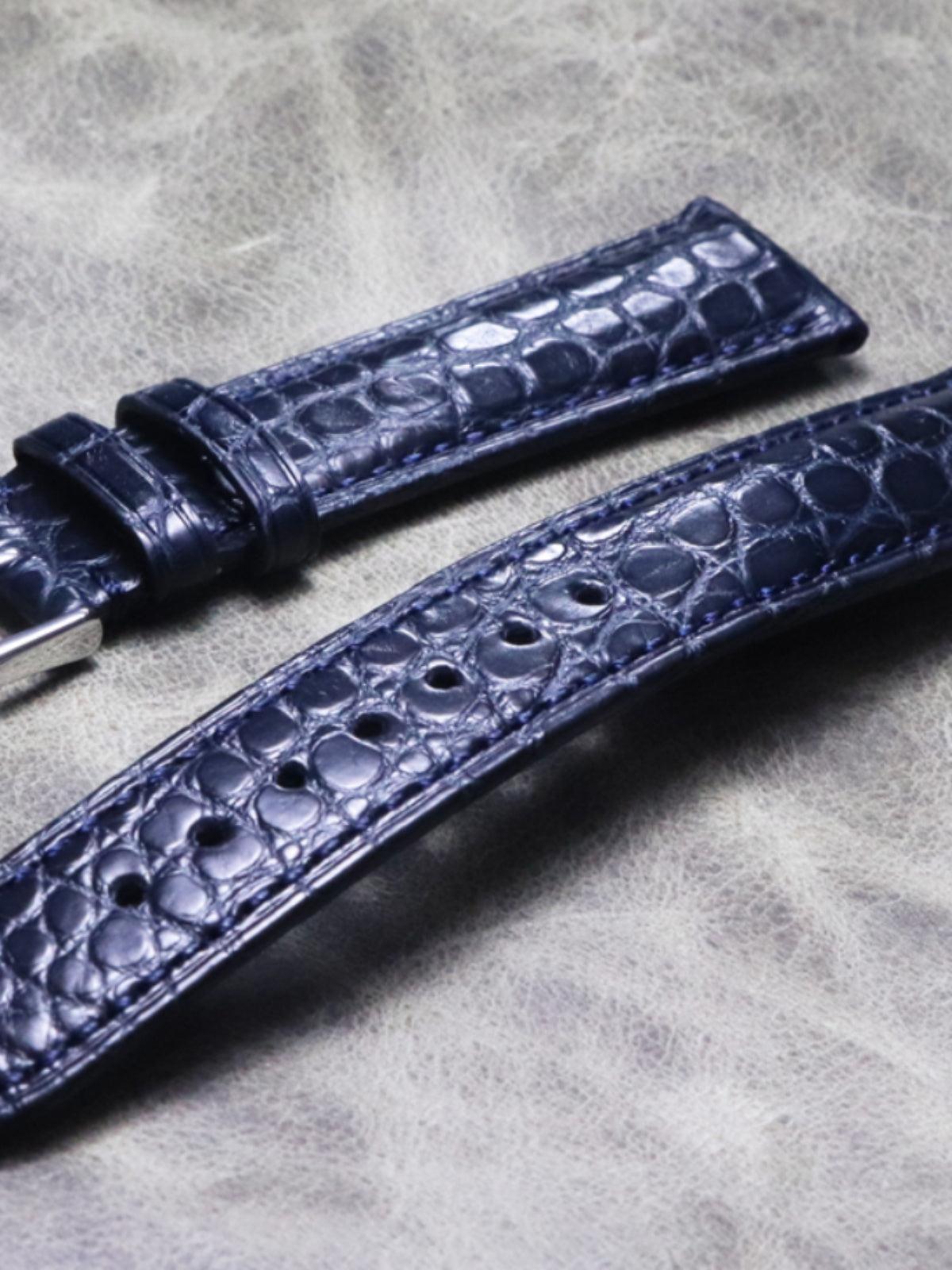 Pin Buckle Watch Leather Strap Bamboo Bone Pattern 20mm 21mm American Crocodile Leather Strap - Murphy Johnson Watches Co.