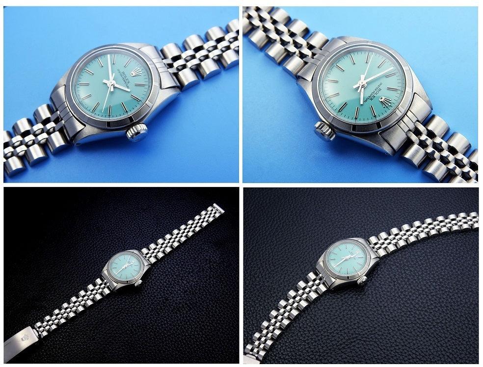 Rolex 6623 Steel Oyster Perpetual Tiffany Dial Ladies Automatic Winding (Extremely Good Condition, Overhauled) / 24mm - Murphy Johnson Watches Co.