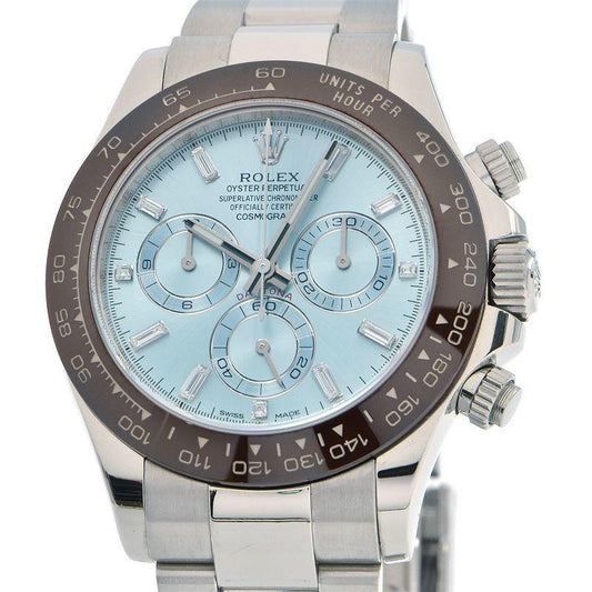 Rolex Cosmograph Daytona 116506A Diamond Index Ice Blue Dial Automatic Watch Used Free Shipping - Murphy Johnson Watches Co.