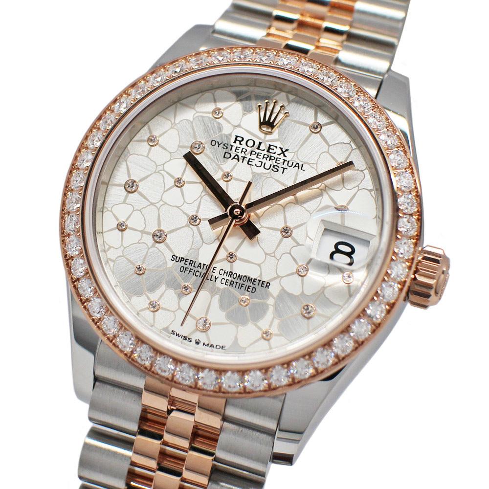 Rolex Datejust 31 278381RBR Random Silver Floral Motif SS RG Warranty 2023 Unused - Murphy Johnson Watches Co.
