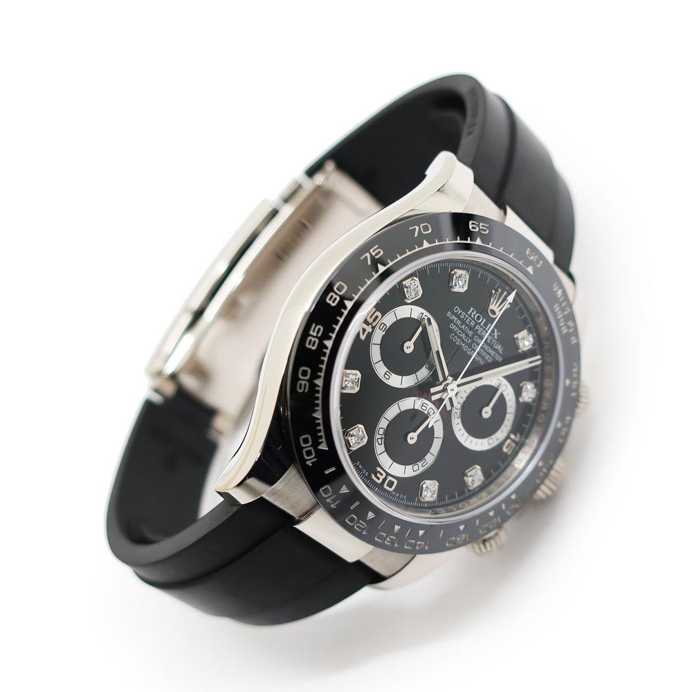 Rolex Daytona 116519LNG Black WG 8P Diamond Finished Men's Watch - Murphy Johnson Watches Co.