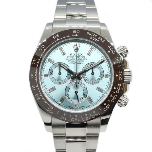 Rolex Daytona Ice Blue 116506A Diamond Pt950 Box and paper with international service warranty - Murphy Johnson Watches Co.
