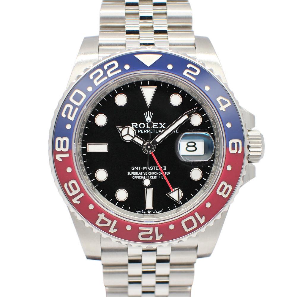 Rolex GMT Master II 126710BLRO Random Black SS Red Blue Automatic Winding Jubilee Warranty Included 2023 - Murphy Johnson Watches Co.