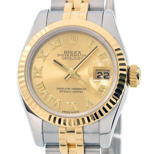 Rolex Ladies Datejust 179173 Random Overhauled/Polished With Warranty Roman Index Automatic Winding Watch Used Free Shipping - Murphy Johnson Watches Co.