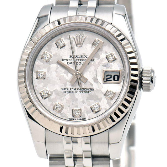Rolex Ladies Datejust 179174 G Random Number New Polished Crystal 10P Diamond Automatic Watch Used Free Shipping - Murphy Johnson Watches Co.