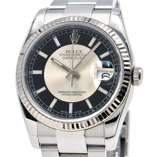 Rolex Men's Datejust 116234 Random Number Warranty Two Tone Red and Black Calendar Automatic Winding Watch Used Free Shipping - Murphy Johnson Watches Co.