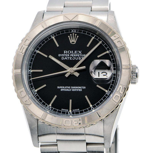 Rolex Men's Datejust Thunderbird 16264 F No. OH/Polished K18WG/SS Black Automatic Watch Used Free Shipping - Murphy Johnson Watches Co.