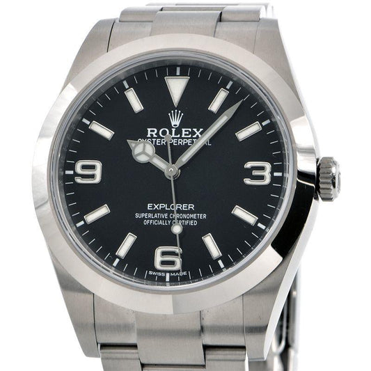 Rolex Men's Explorer 1 214270 Random Number Explorer I Black Dial EX1 Automatic Watch Used Free Shipping - Murphy Johnson Watches Co.