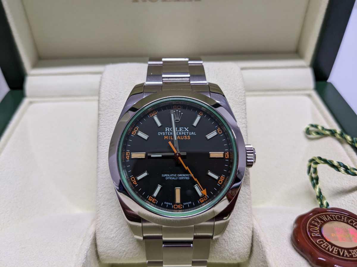 Rolex Milgauss 116400GV Oyster Perpetual AT Green Dial Men's Watch 2012 - Murphy Johnson Watches Co.