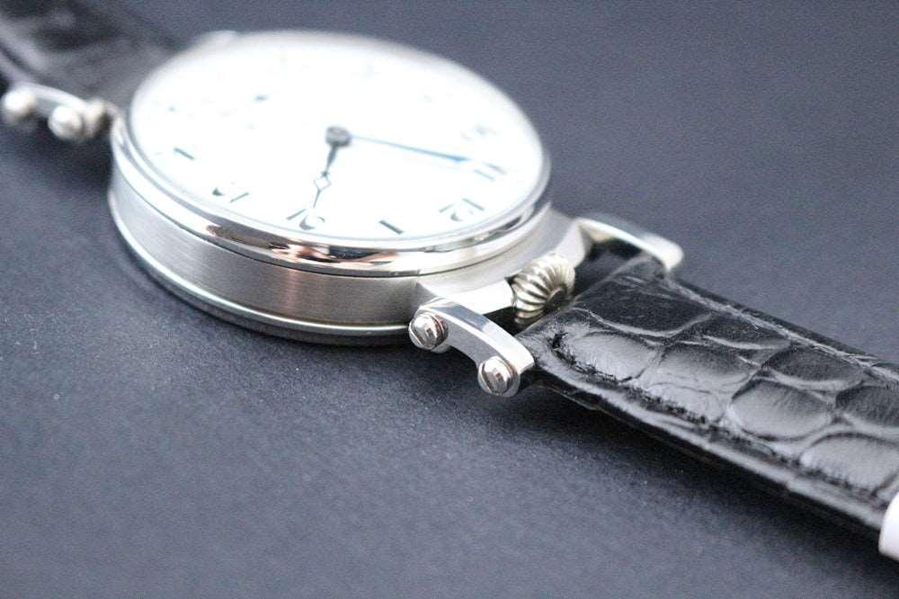 Rolex Pocket Watch Movement Custom Wristwatch White Dial - Murphy Johnson Watches Co.