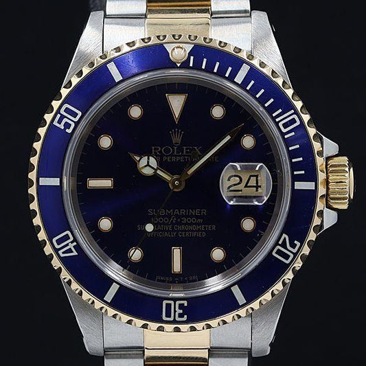 Rolex Submariner 16613 Automatic Gold and Stainless Steel Blue Dial Date Men's Watch - Murphy Johnson Watches Co.