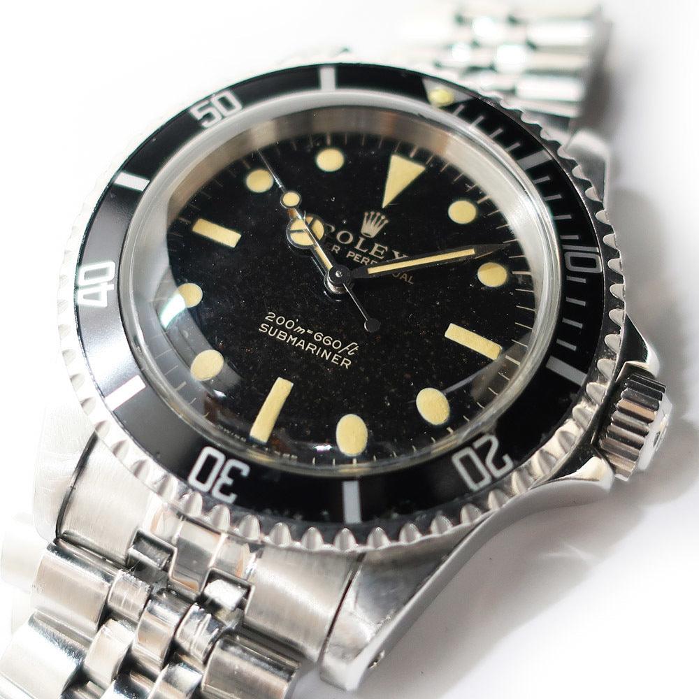 Rolex Submariner 5513 No. 14 Mirror Dial Black Borderless Men's Watch - Murphy Johnson Watches Co.