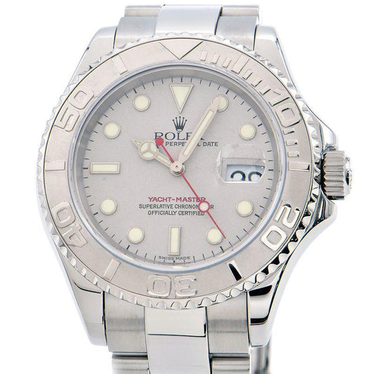 Rolex Yacht-Master Platinum 16622 F Men's No. OH/Polished Silver Dial Platinum Automatic Watch Used Free Shipping - Murphy Johnson Watches Co.