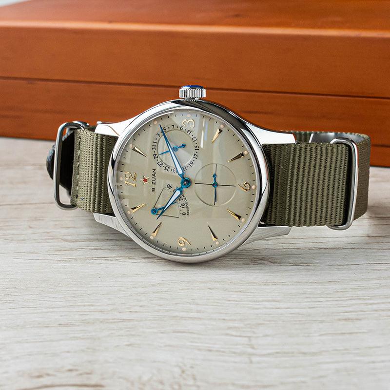 Seagull Vintage Nato Pilot Men's Mechanical Watch with Seagull Movement, Sapphire Crystal, Waterproof Design, and Luminous Hands - Murphy Johnson Watches Co.