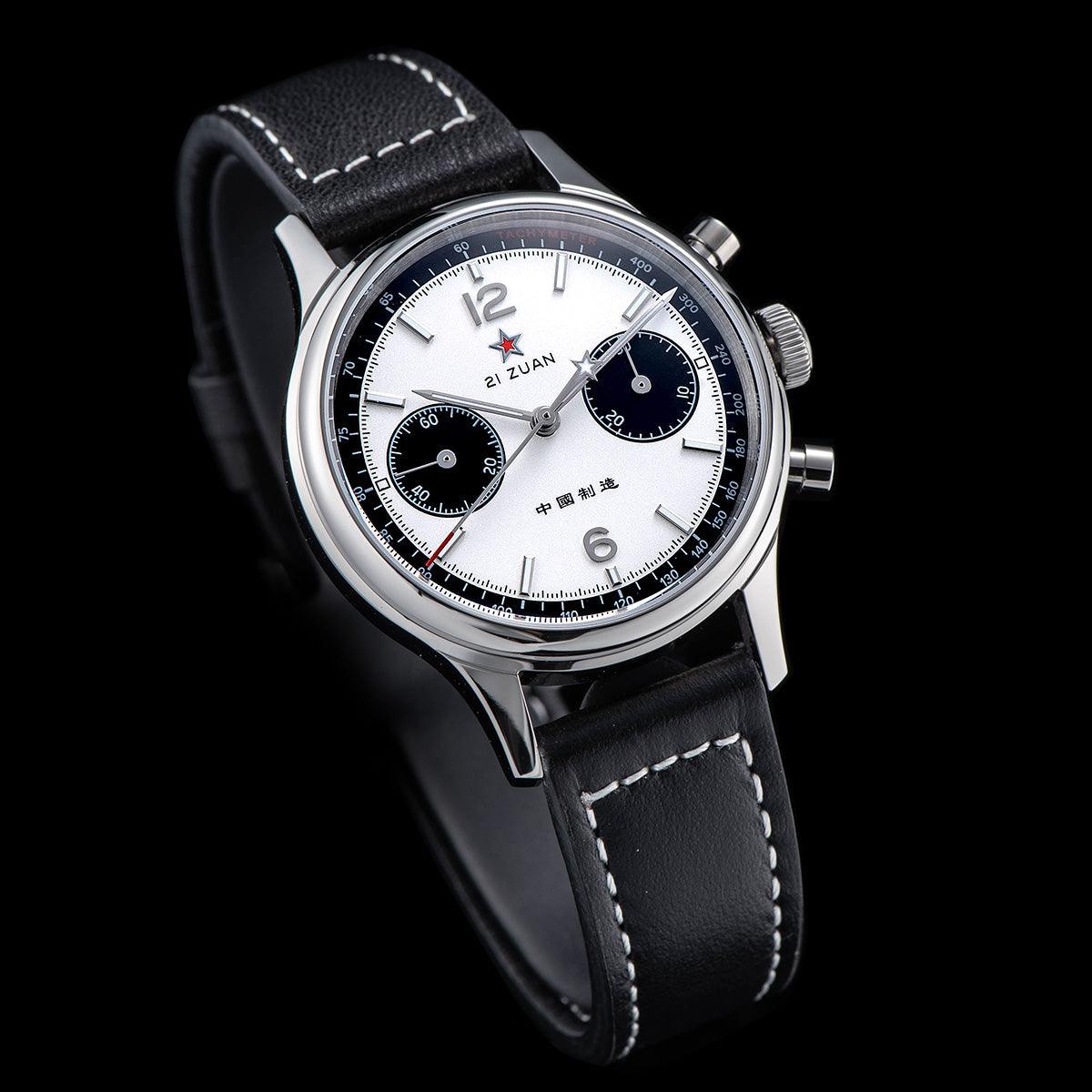 Men's silver Zinvo Watches watch with steel strap Rival - Chrono Panda 42MM