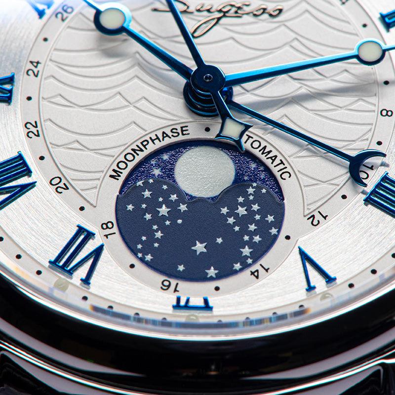 Sugess automatic mechanical men's watch moon phase luminous multi-function 2108 watch waterproof business 28 diamond star seagull dream - Murphy Johnson Watches Co.