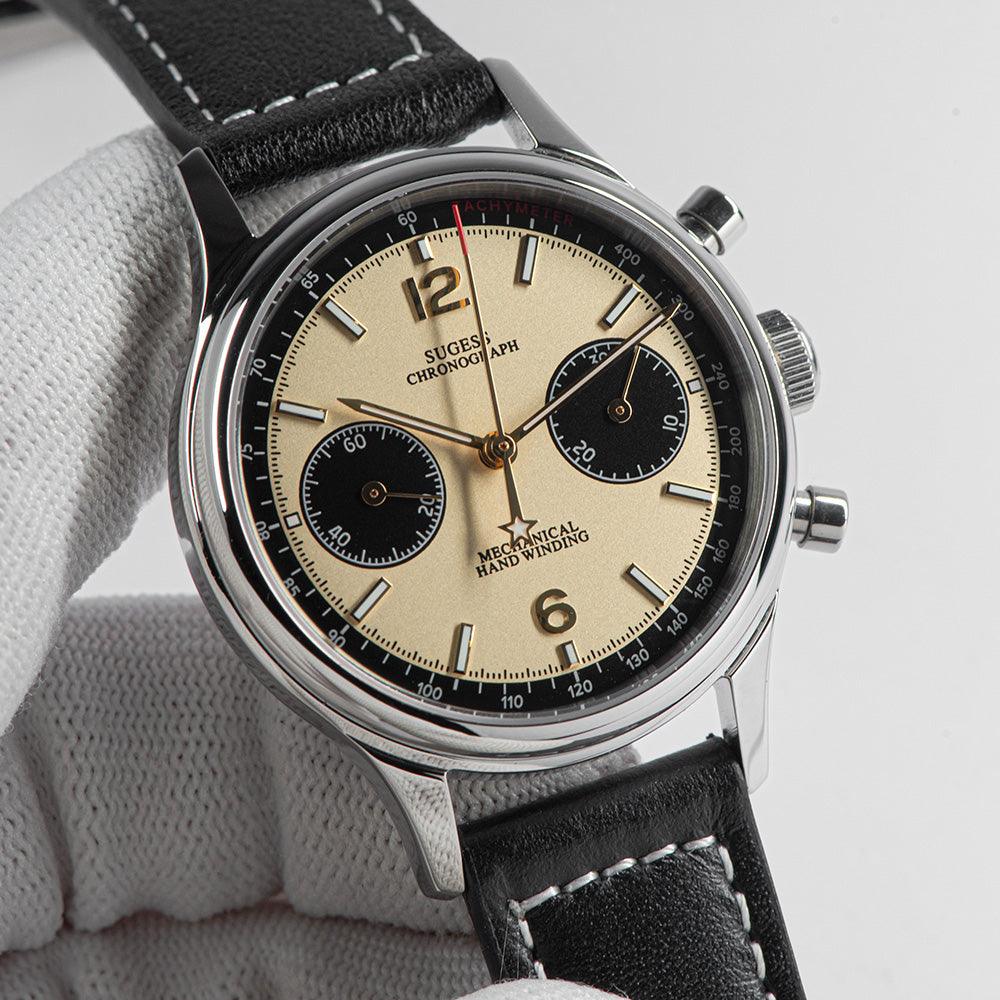 Sugess ST19 Champagne Panda Fashionable chronograph mechanical men's watch - Murphy Johnson Watches Co.