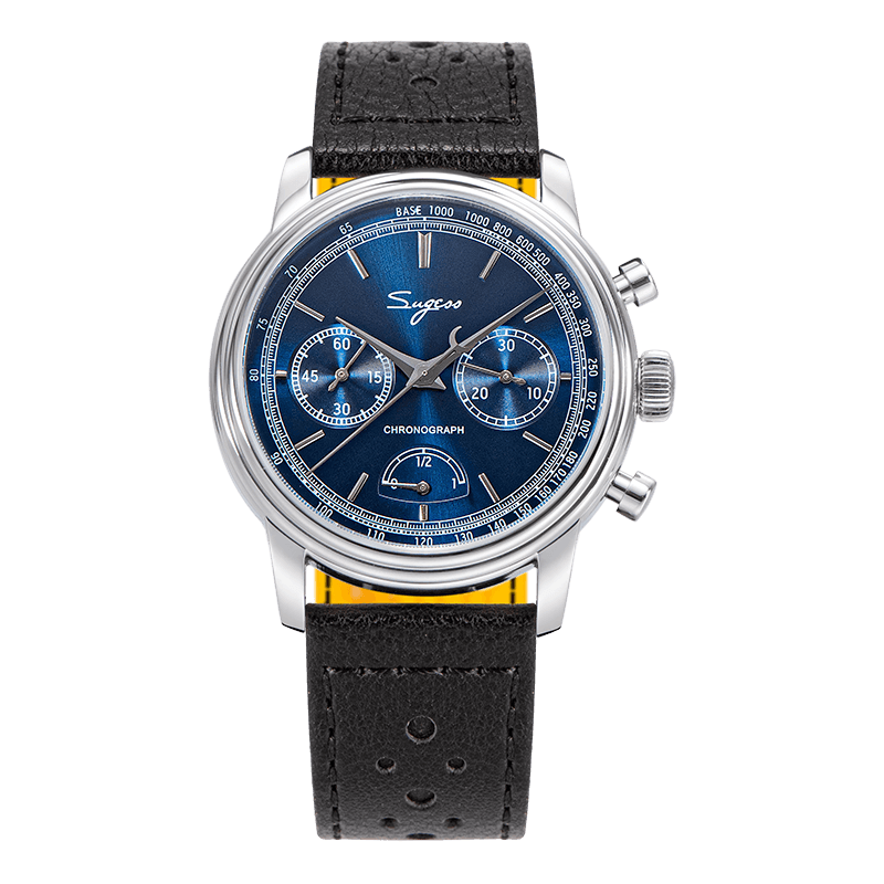 Sugess ST1906 chronograph energy reserve indicator seagull movement men's watch multi-functional mechanical men's watch business - Murphy Johnson Watches Co.