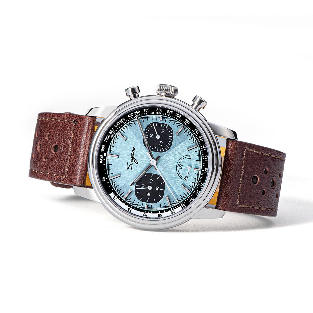 Sugess ST1906 Tiffany Blue Dial Multi-Function Mechanical Power Reserve Seagull Movement Men's Watch - Murphy Johnson Watches Co.