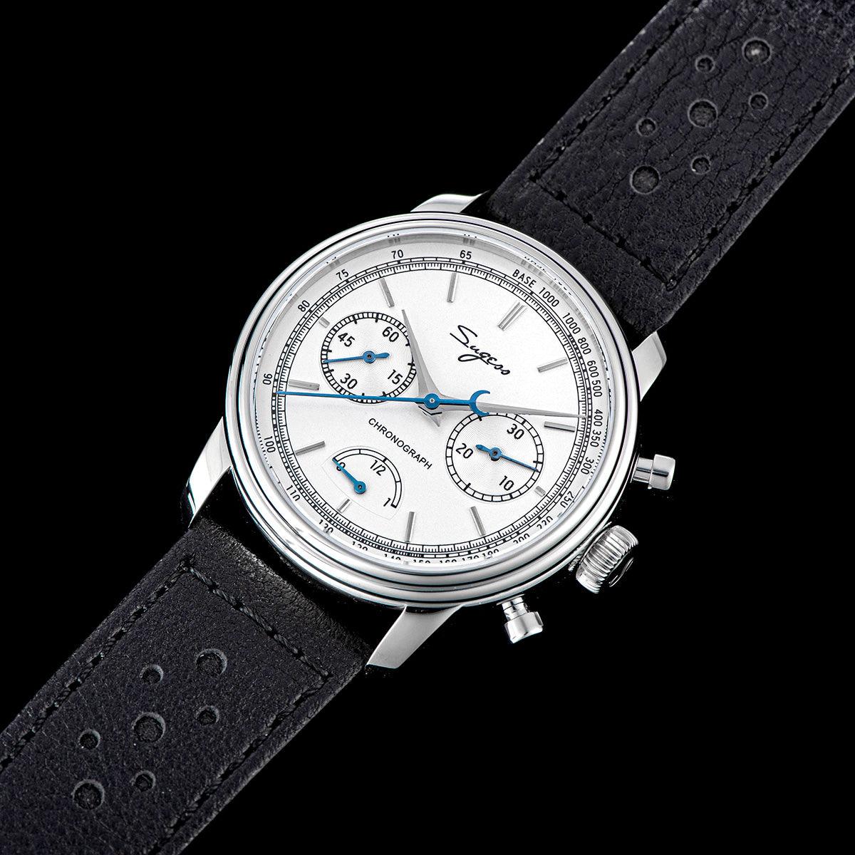 Sugess ST1906 White Dial Multi-Function Mechanical Power Reserve Seagull Movement Men's Watch - Murphy Johnson Watches Co.