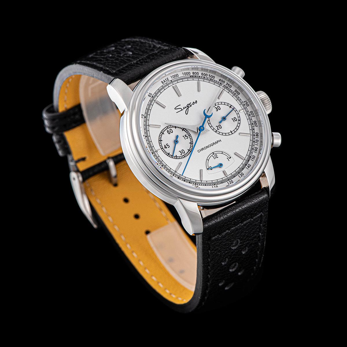 Sugess ST1906 White Dial Multi-Function Mechanical Power Reserve Seagull Movement Men's Watch - Murphy Johnson Watches Co.
