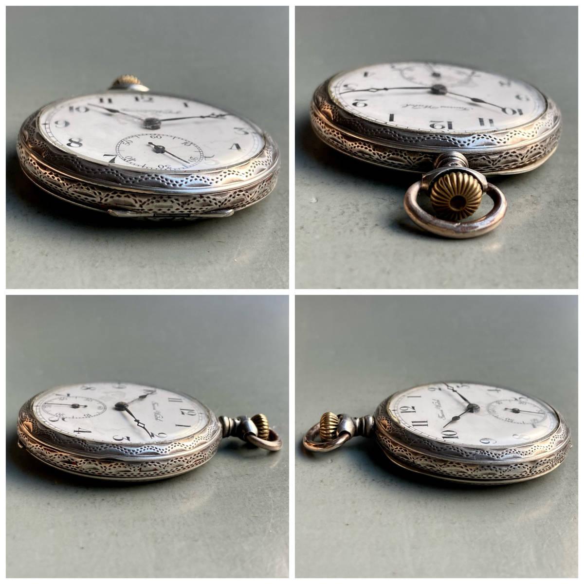 Taurus Pocket Watch Antique Manual 43mm Vintage Pocket Watch German Silver - Murphy Johnson Watches Co.