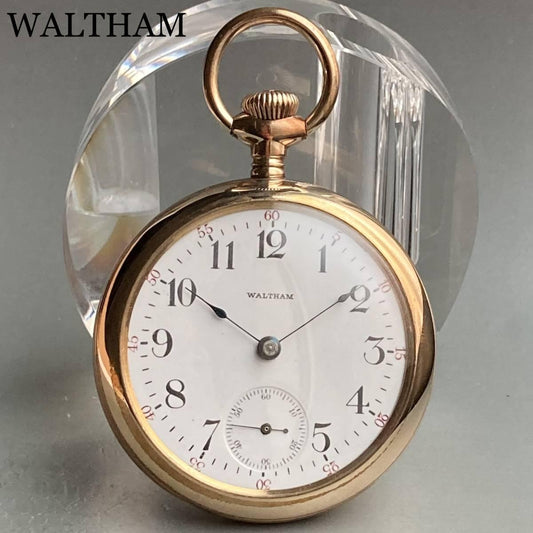 Waltham Pocket Watch Antique Manual 53 Mm Vintage Pocket Watch Open Face - Murphy Johnson Watches Co.